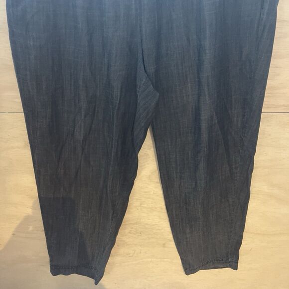 EILEEN FISHER Pants size XL Tencel Trouser Slacks Capris Cropped Tapered Grey - Picture 3 of 7
